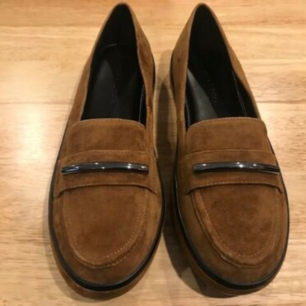 H Halston Suede Slip-On Shoes Hardware Brynn Bark